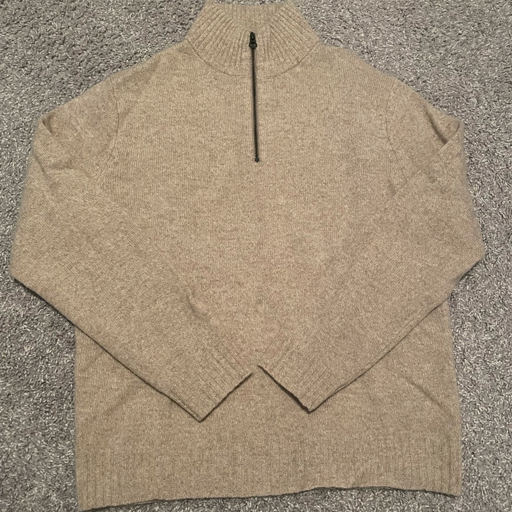J. Crew Cream Quarter Zip Sweater